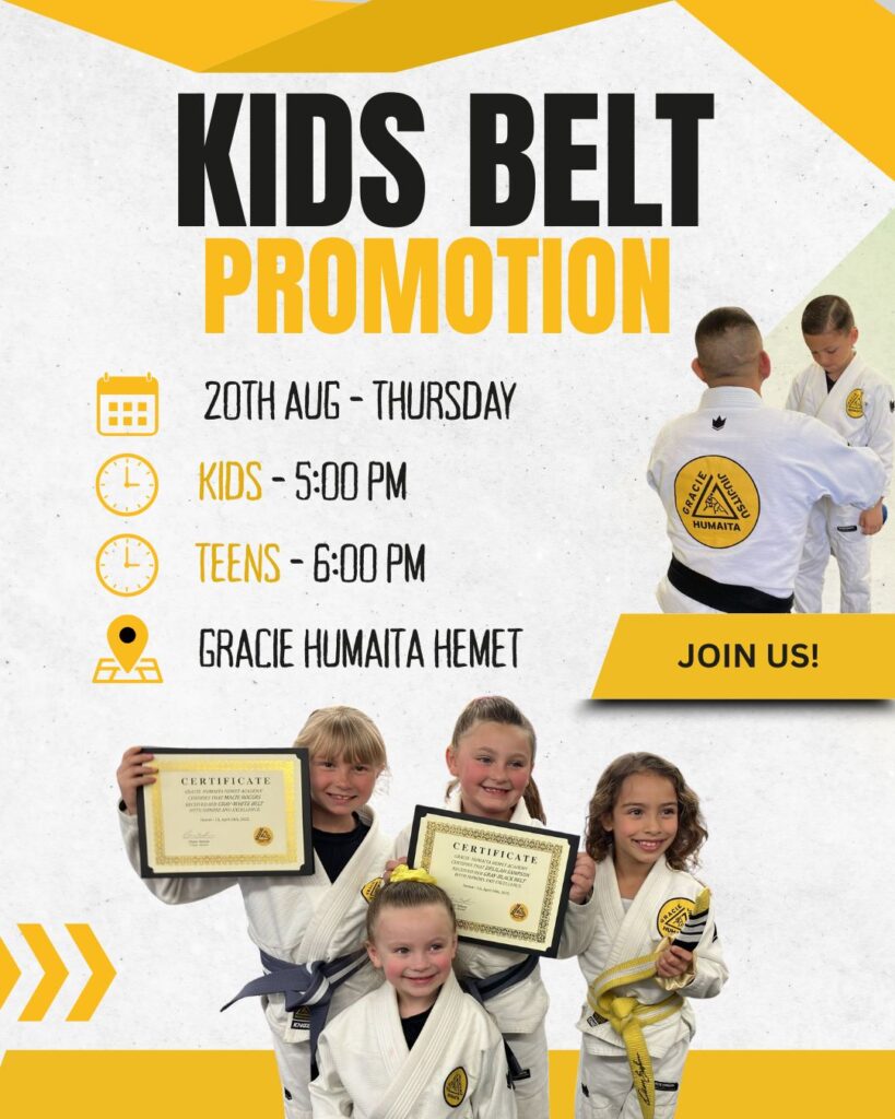 Kids & Teens Belt Promotion, August 20 flyer